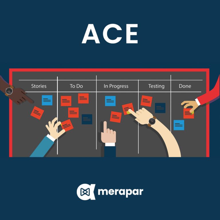 An illustration of a team moving cards across an agile board